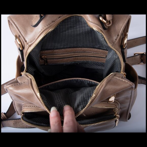 Urban Expressions Miles Taupe Backpack EUC - Picture 5 of 5